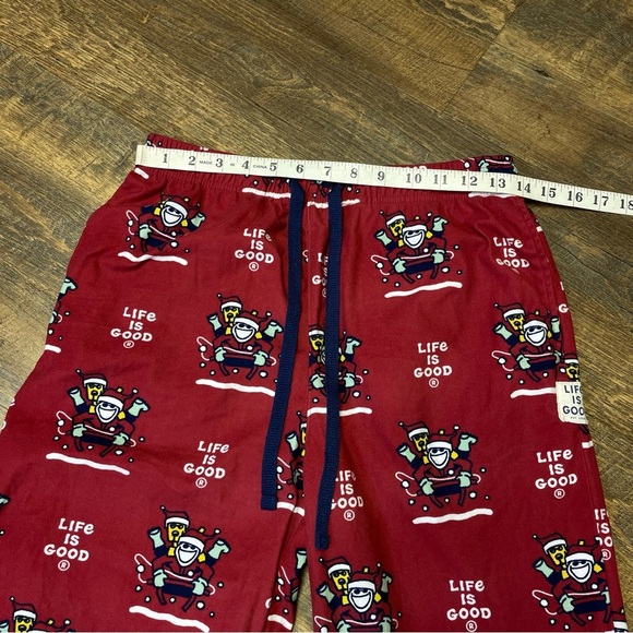Life Is Good Pajama Pants Men Small Red Dog Sled Christmas Holiday Sleepwear - Picture 3 of 10